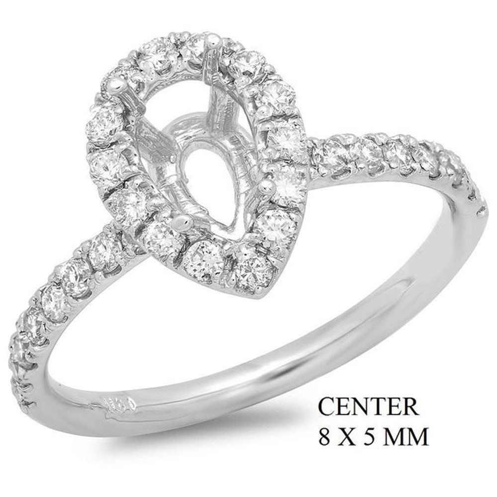 Ring Setting Pear 8x5 mm Blank Mounting Women Ring 925 Sterling Silver