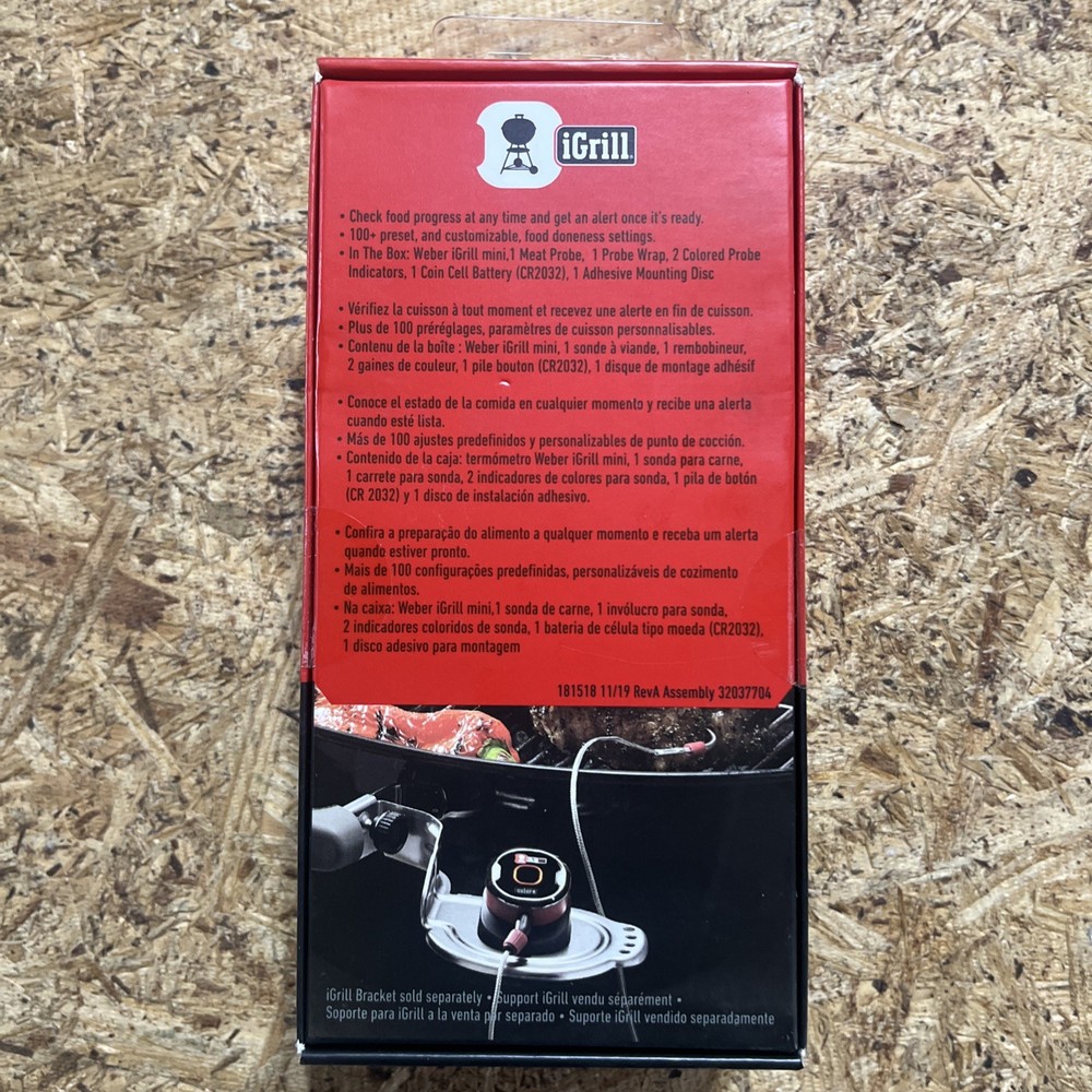 Weber 7202 iGrill Mini Digital BBQ Grill Thermometer App Connected