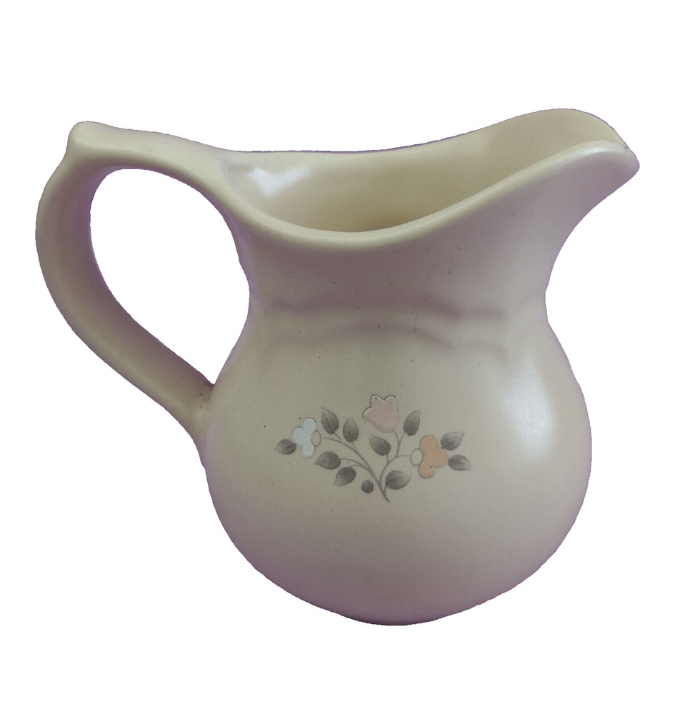 Pfaltzgraff Remembrance Creamer Vintage Flowers Floral Pitcher Handle Stoneware