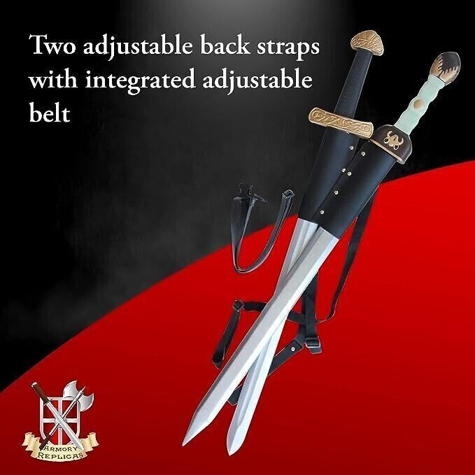 Universal Lightening Warrior Double Sword Back Strap Sheath | Dual Wielding Bald
