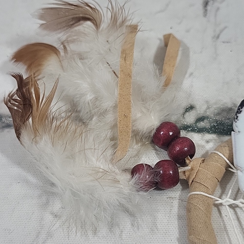 Vintage Personalized CLAIRE Mini Dreamcatcher Beaded Feathers Whimsy