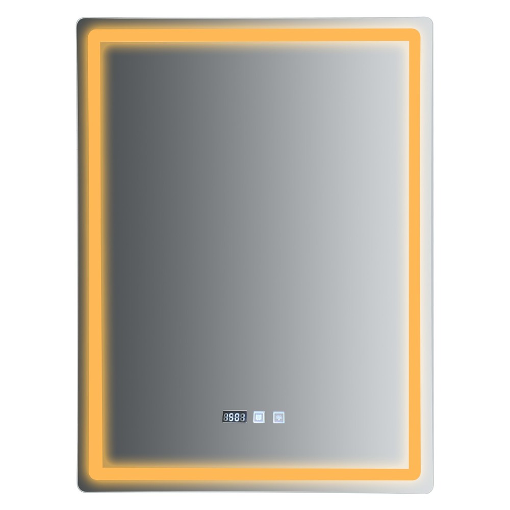 LED Dimmable Lighted Bathroom Mirror Anti-Fog Wall Mounted Rectangle Mirror