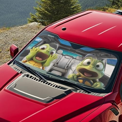 Funny Sea Turtle Windshield Sun Shade Foldable Car Front Window Sunshade Cute