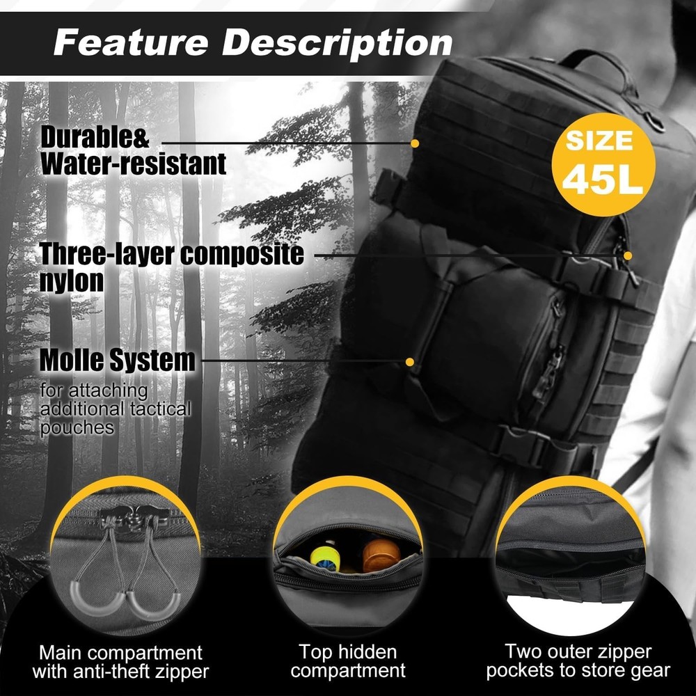 3-in-1 Military Backpack Duffle Bag