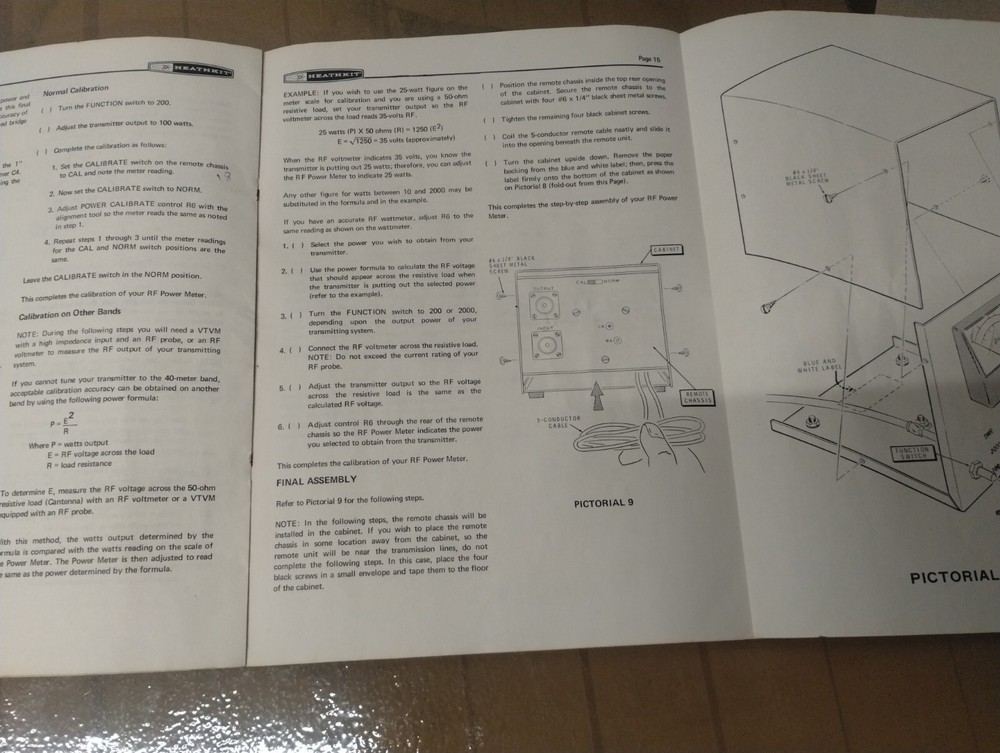 Original Heathkit HM-102 RF Power Meter Assembly Manual