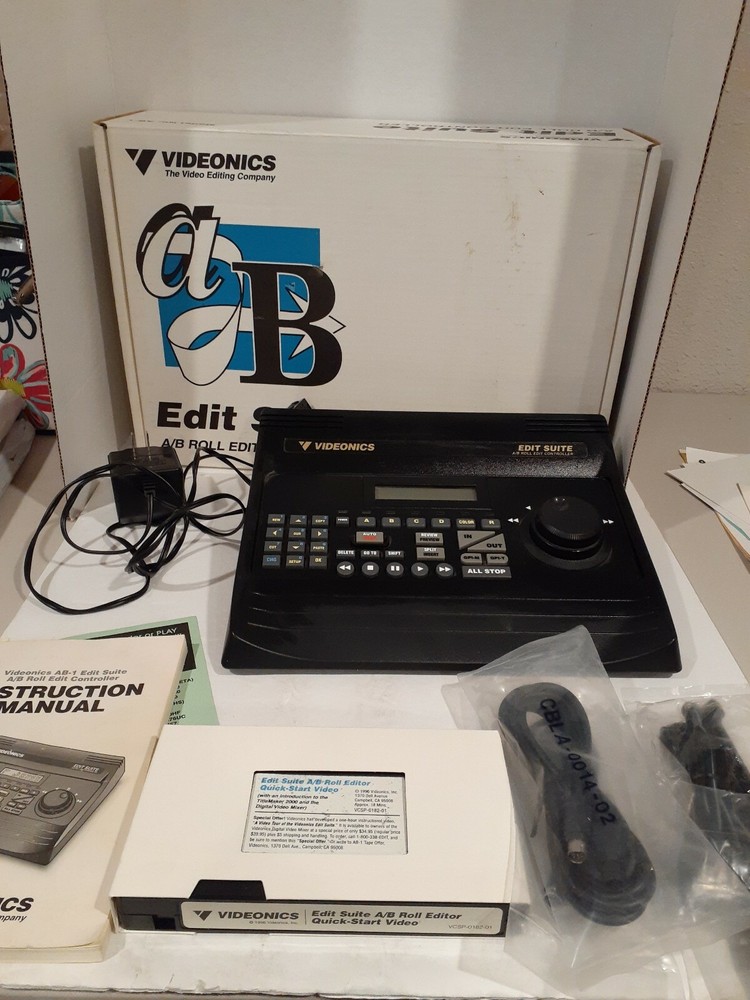 C- Vintage Videonics AB-1 NTSC Video Editing A/B Roll Controller 1995 AC Adapter