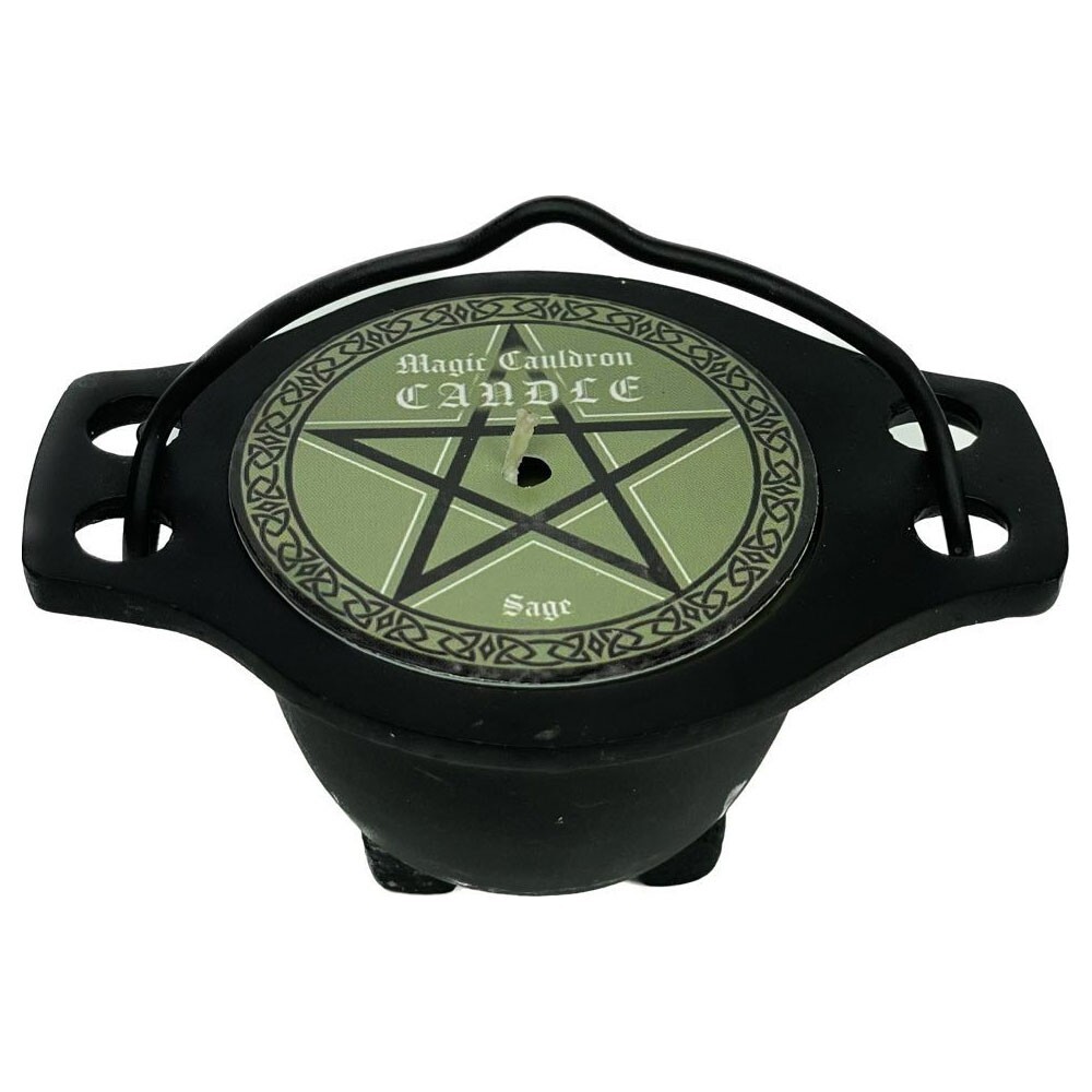 Sage Scented Candle in Cauldron