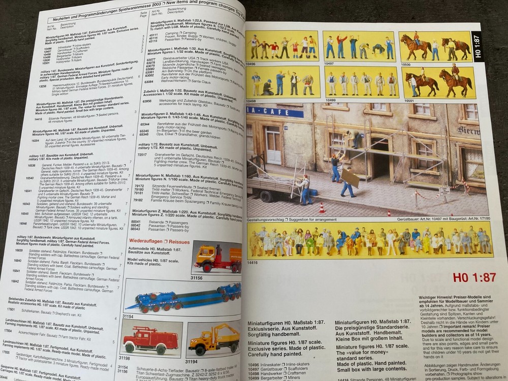 PREISER 2003 E74 TRAIN CATALOG