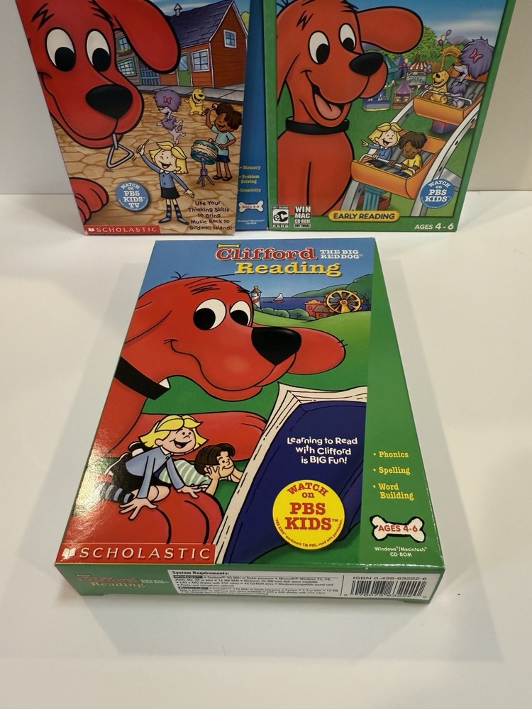 Clifford Phonics, Reading, Musical Memory 3 PC Games Software by Scholastic