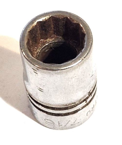 Indestro 7/16 socket 12 point 3/8 dive 6214 made in USA