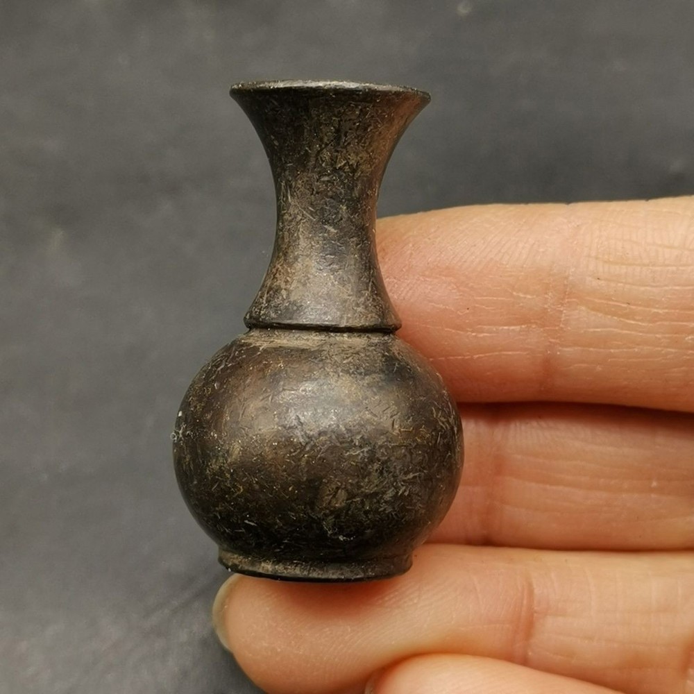 Solid Brass Incense Holder Small Copper Vase Vintage Buddhist Altar Decor