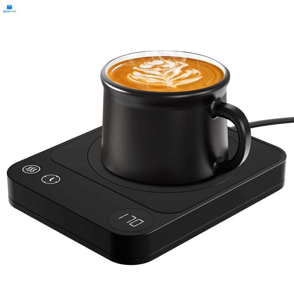 Mug Warmer, Coffee Warmer with 3 Temp Settings, 3.7D, C Black