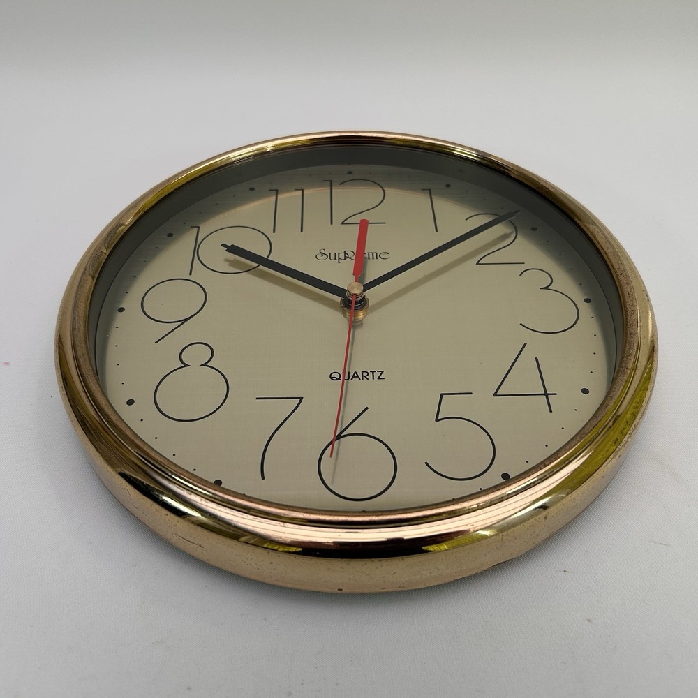 Vintage Supreme Gold Effect Wall Clock 80's Retro
