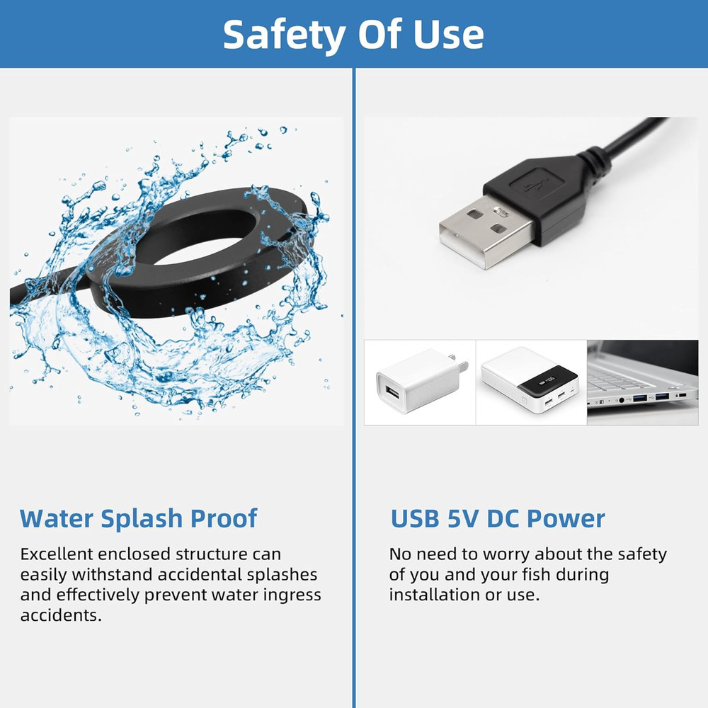 Clip on Aquarium Light with Timer Small USB Fish Tank Light 8W Dimmable Full Spe