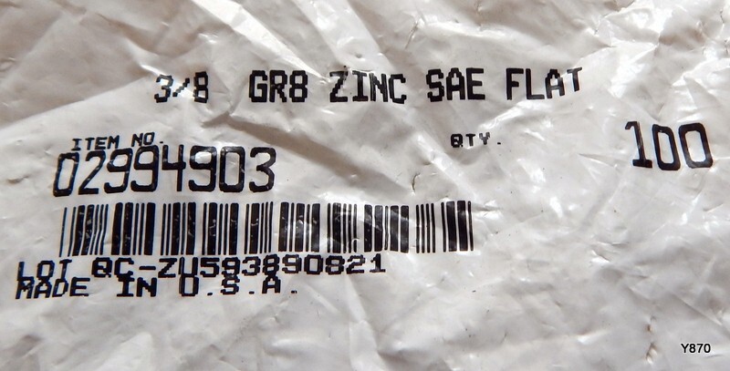100 PCS 3/8″ Screw SAE Flat Washers 02994903