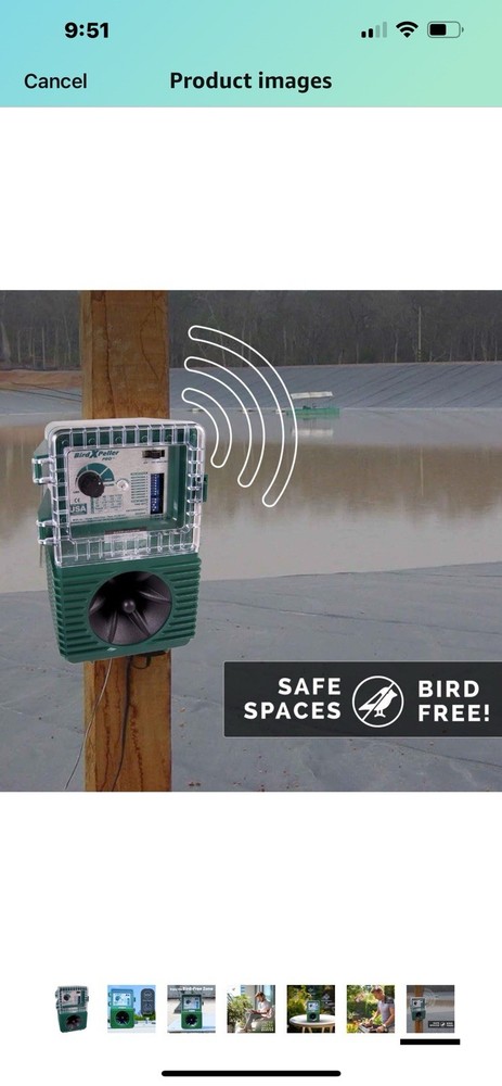 BirdXPeller Pro #2 Electronic Sonic Bird Repeller Decoy 1 Acre Coverage