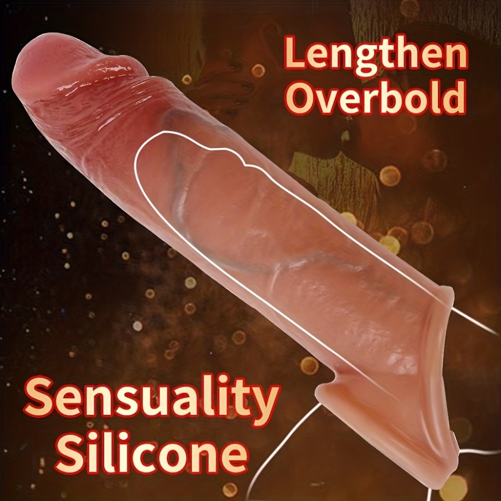 Silicone Realistic Penis Sleeve Male Dick Delayed Ejaculation Textured Condom