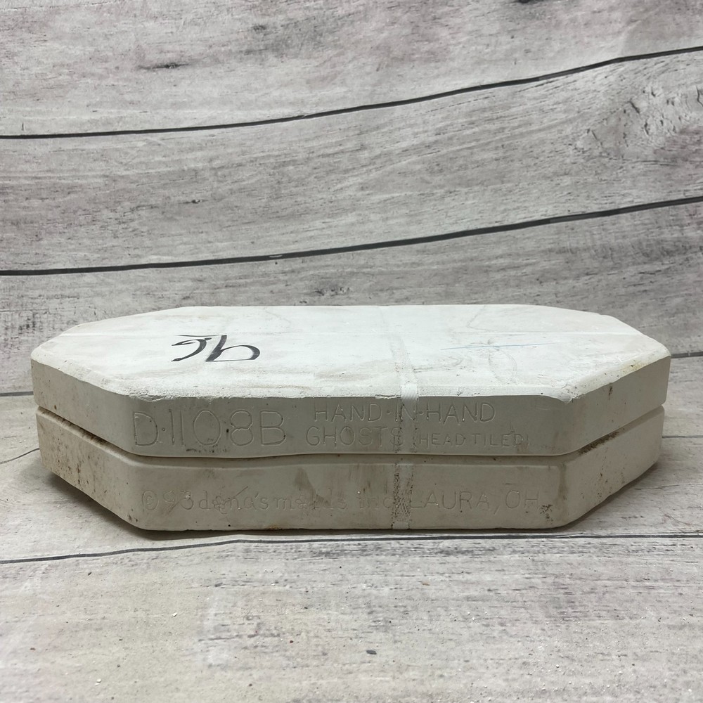 Dona’s Molds Ceramic Casting Mold Hand In Hand Ghosts Head Tiled #D-1108B