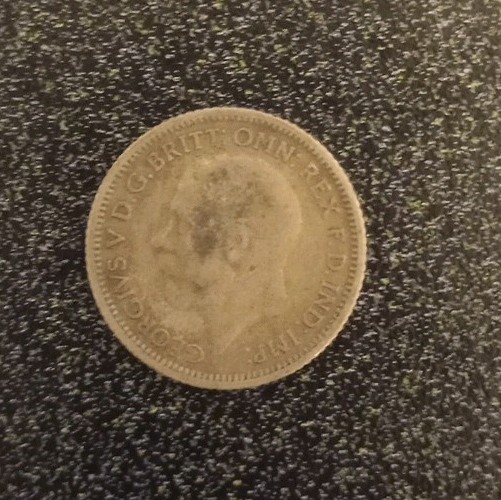 1929 Silver Great Britain 6 Pence Coin 0.5 Silver