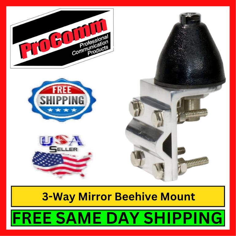 ProComm JBC993 Deluxe Single Groove Mirror Mount with SO-239 Beehive Stud Mount