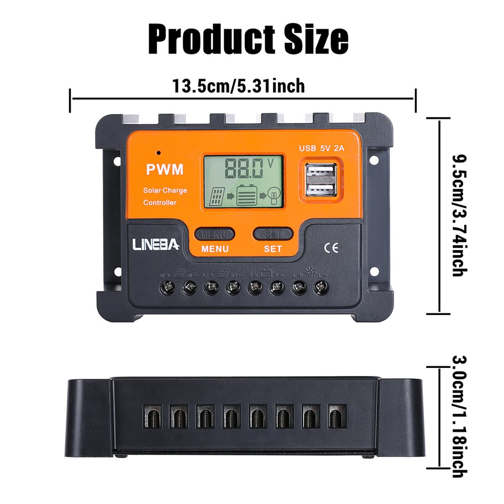 100W Watt Mono Solar Panel Controller 12V Charging RV Camping Home Off-Grid Boat