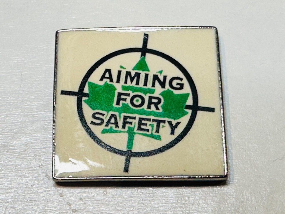 Edmonton Canada Lapel Pin Alberta Trapshooting Association ATA Aiming for Safety