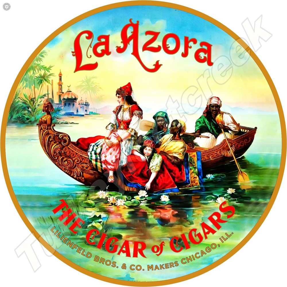 La Azora Cigars 11.75" Round Metal Sign
