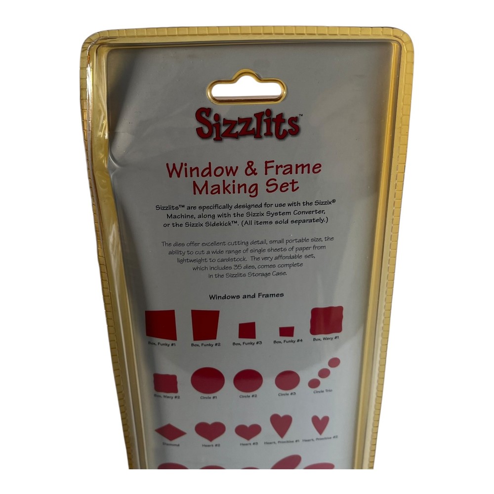 Sizzix Sizzlits Window & Frame Making Set 35 Dies Storage Case New