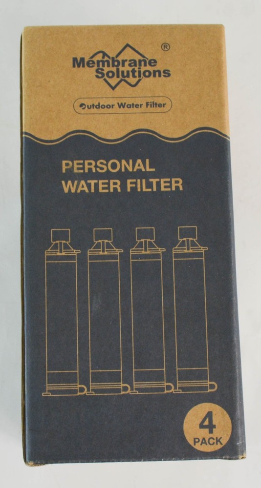 Membrane Solutions Straw Water Filter, Portable Personal Water Filter, 4 Pack