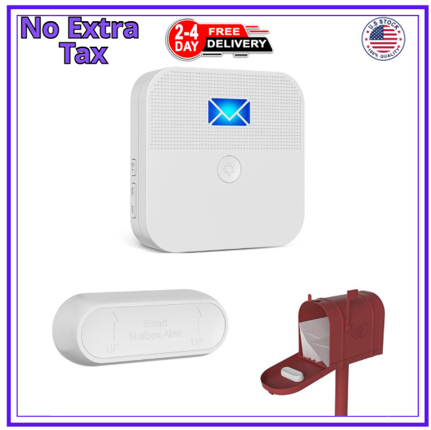 Mail Alarm Mailbox Alert for Delivered Wireless Chime White