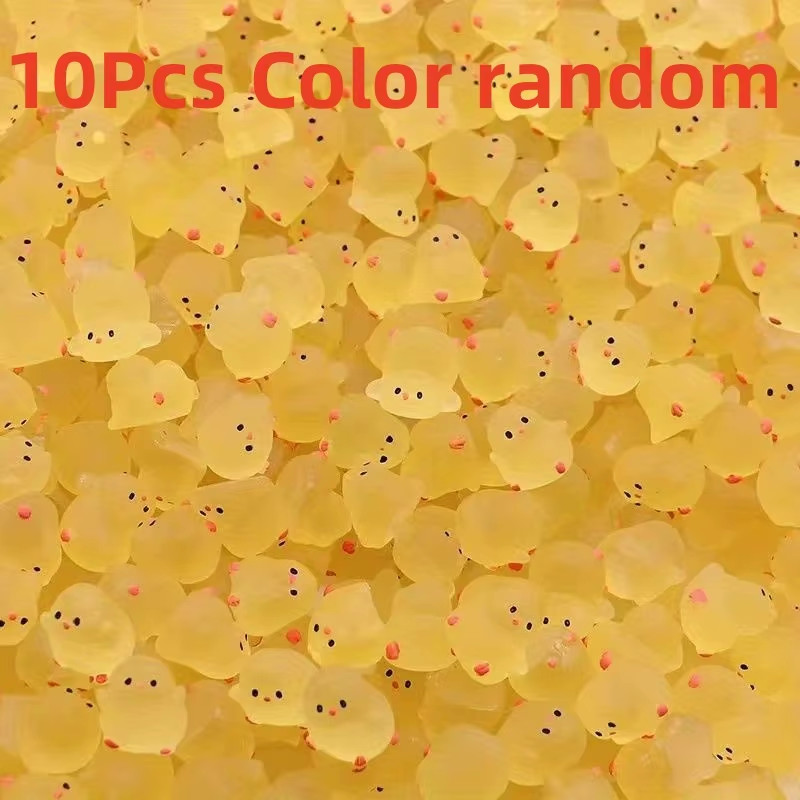 30PCS Mini Fluorescence Chicken Moss Toy Microlandscape Miniature Chick Figur