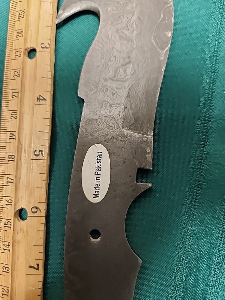 Damascus Steel Blank Blade Guthook