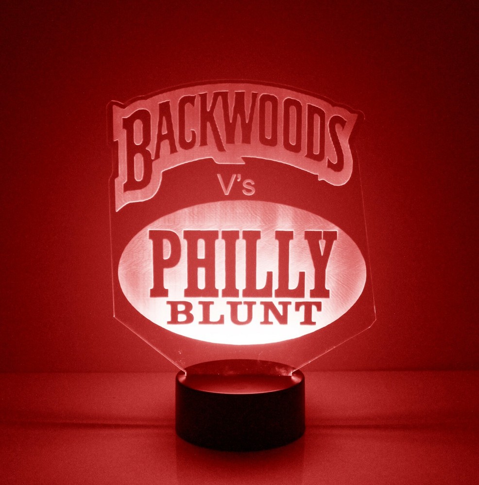 Backwoods - Philly Sign, Engraved LED Night Light Lamp with Remote Control Light