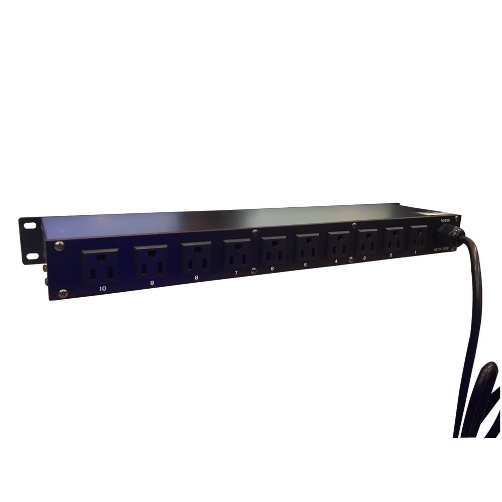 ProX X-PC10USB 10 Plug Rack Mount Power Distribution Switch With 2 USB Charging