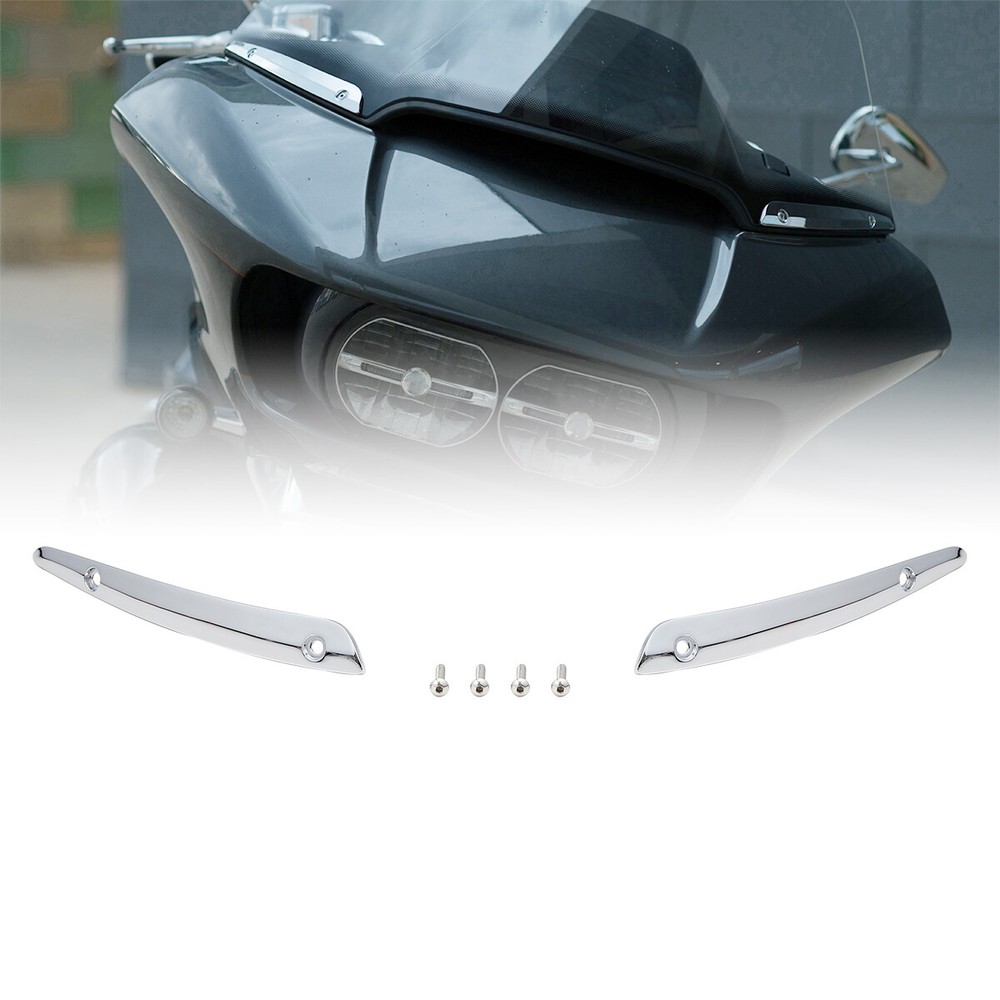 Chrome Split Windscreen Windshield Side Trim Fit For Harley Road Glide 2015-2023