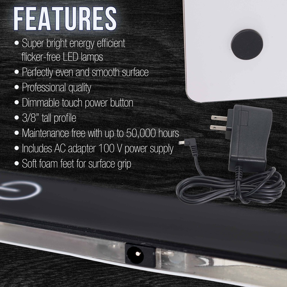 Lightmaster 17" x24" (A2) Light Box 12V Ultra-Thin Profile 110V AC Power Adapter