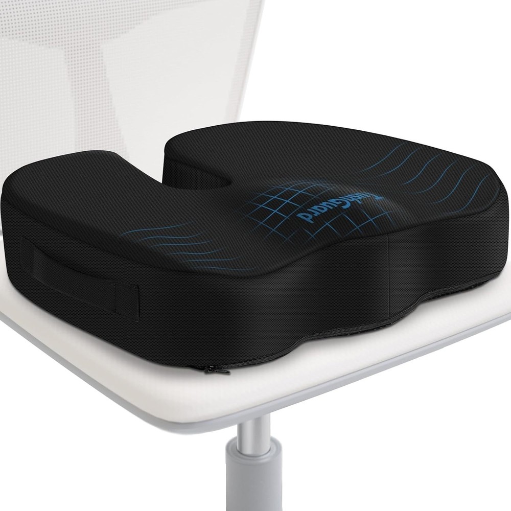 Portable Memory Foam Office Chair Cushion – Relieves Sciatica & Tailbone Pain