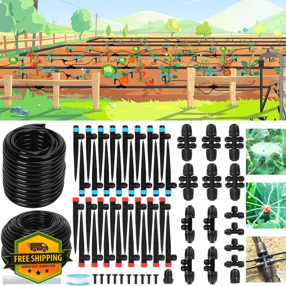 Drip Irrigation System Kit, 48FT Tubing Automatic Watering Mist