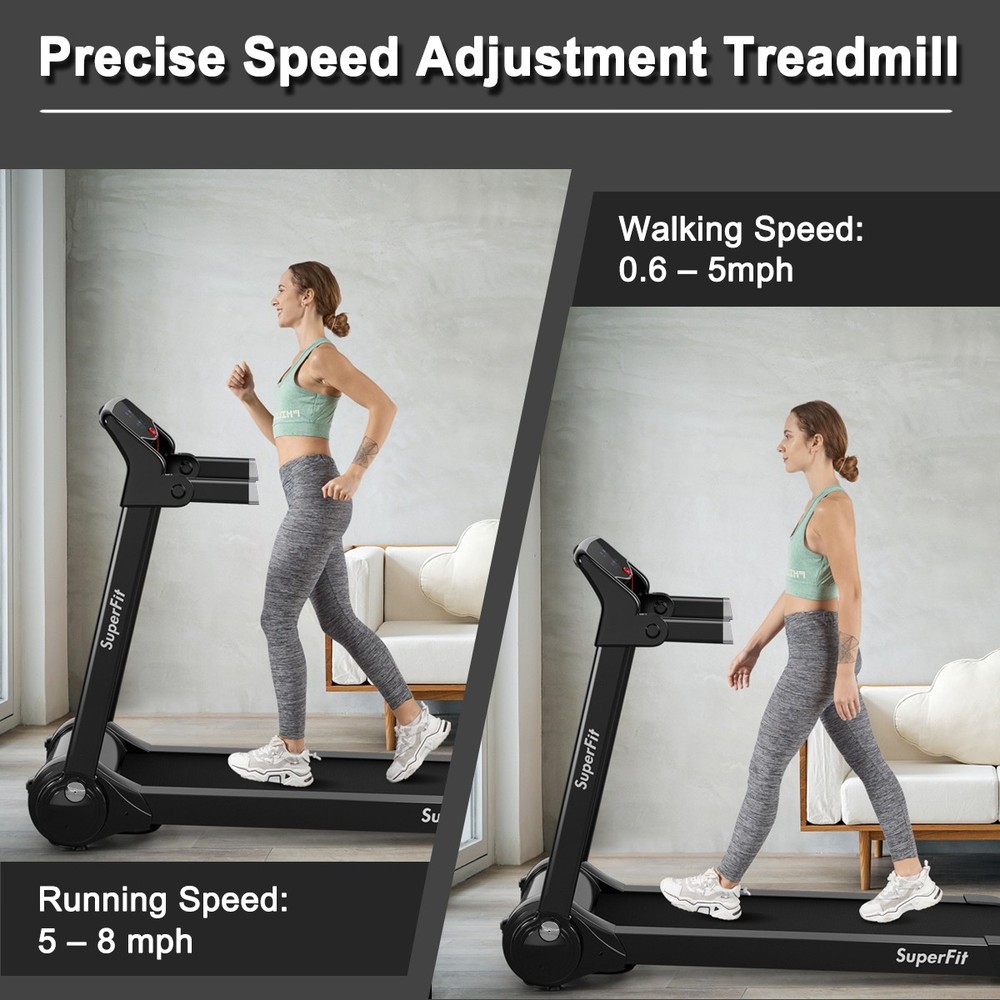 SuperFit 3HP Self-standing Folding Electric Treadmill Running Machine W/Speaker