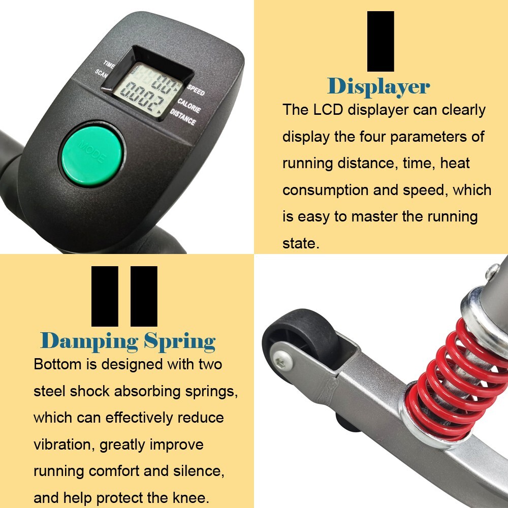 Non-Electric Manual Walking Treadmill Foldable with Digital LCD Display 5°/11°