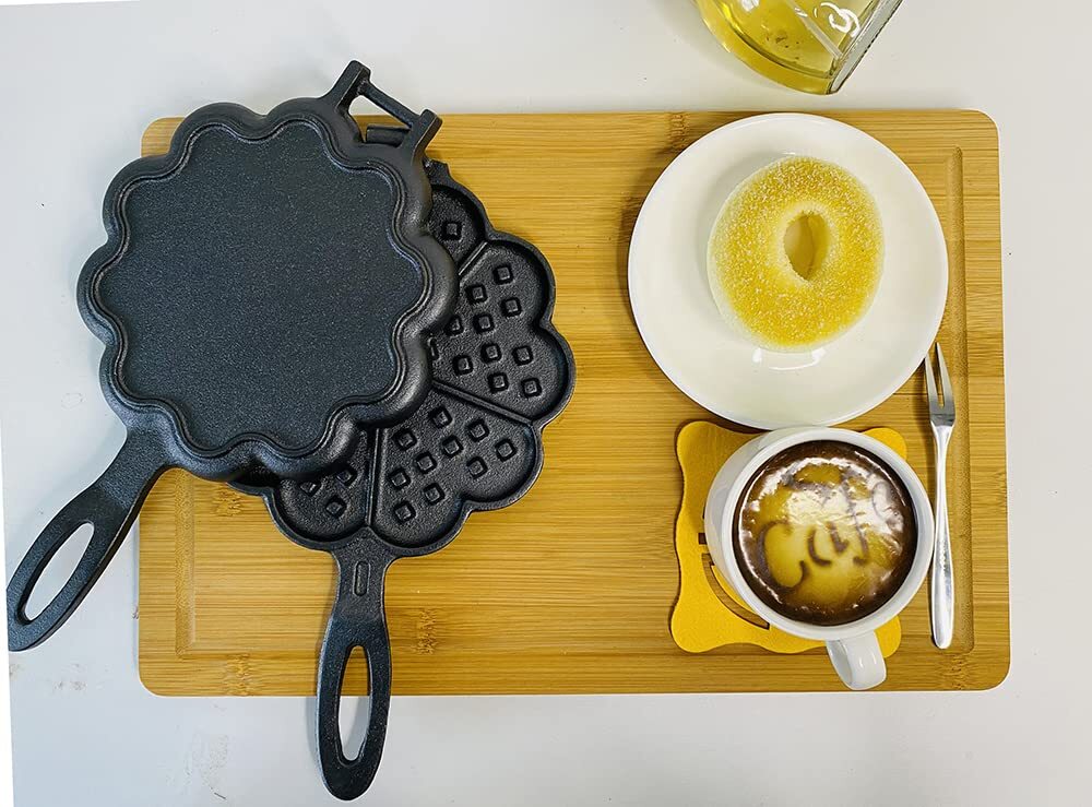 Cast Iron Heart Shaped Waffle Iron Waffle Maker…