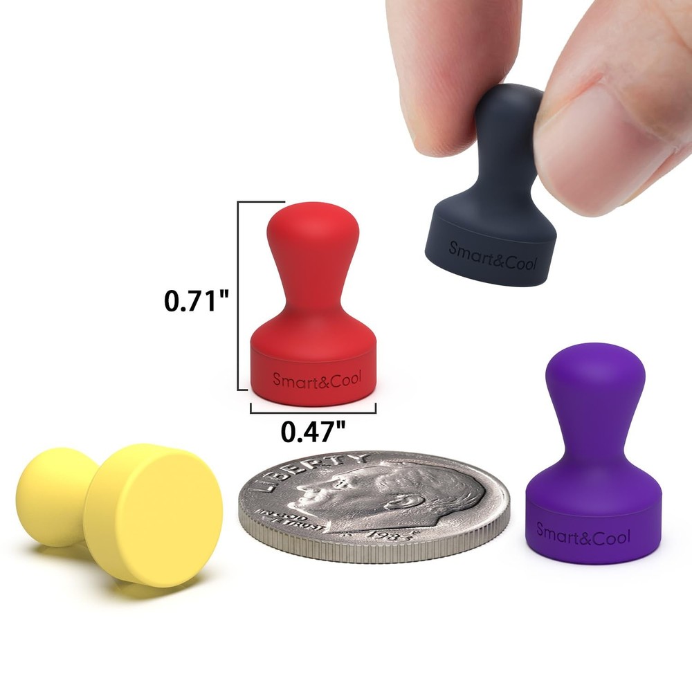 SMART&COOL Silicone Anti Scratch Push Pin Refrigerator 20 Pack, Multi Color