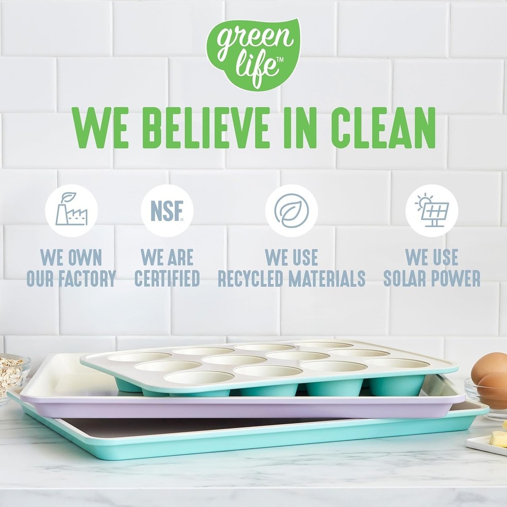 Durable 18” x 13” Half Baking Sheet - Toxin-Free Ceramic Nonstick Coating