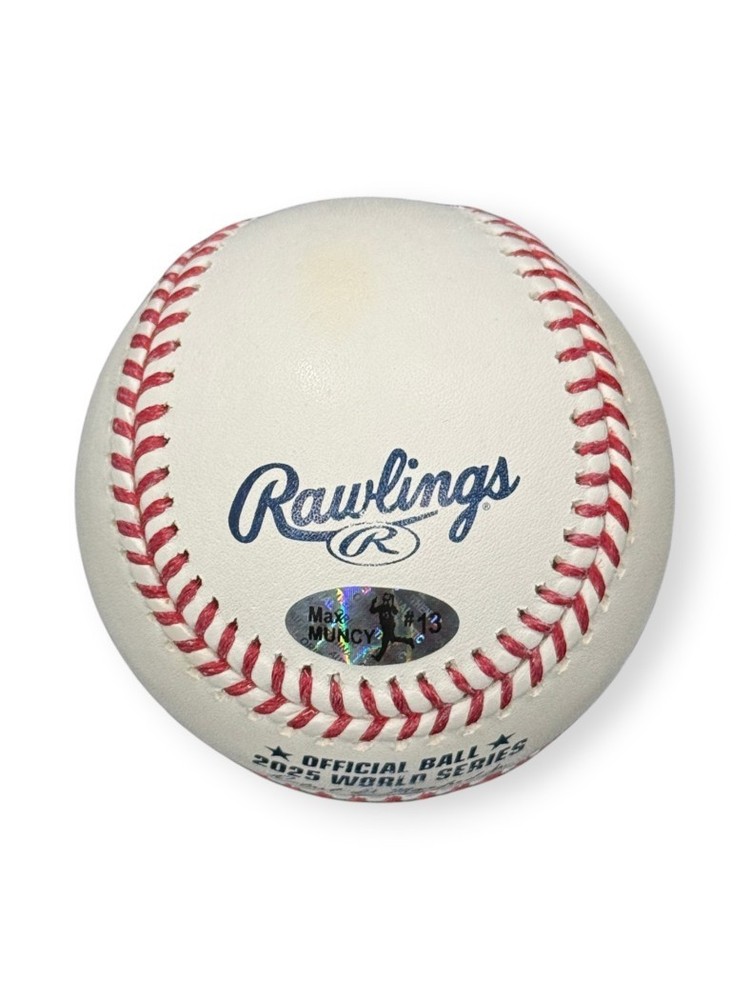 Max Muncy Signed Autographed 2025 WS Baseball Dodgers MM Holo JSA