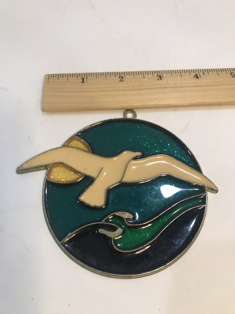 sun catcher acrylic seagull ocean sun round 4.5 "