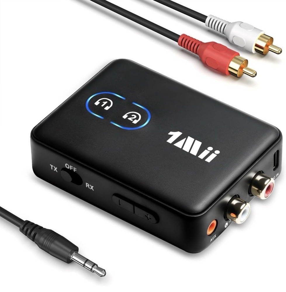 RCA Bluetooth 5.3 Adapter for TV, 3.5Mm AUX Bluetooth Transmitter Receiver for 2