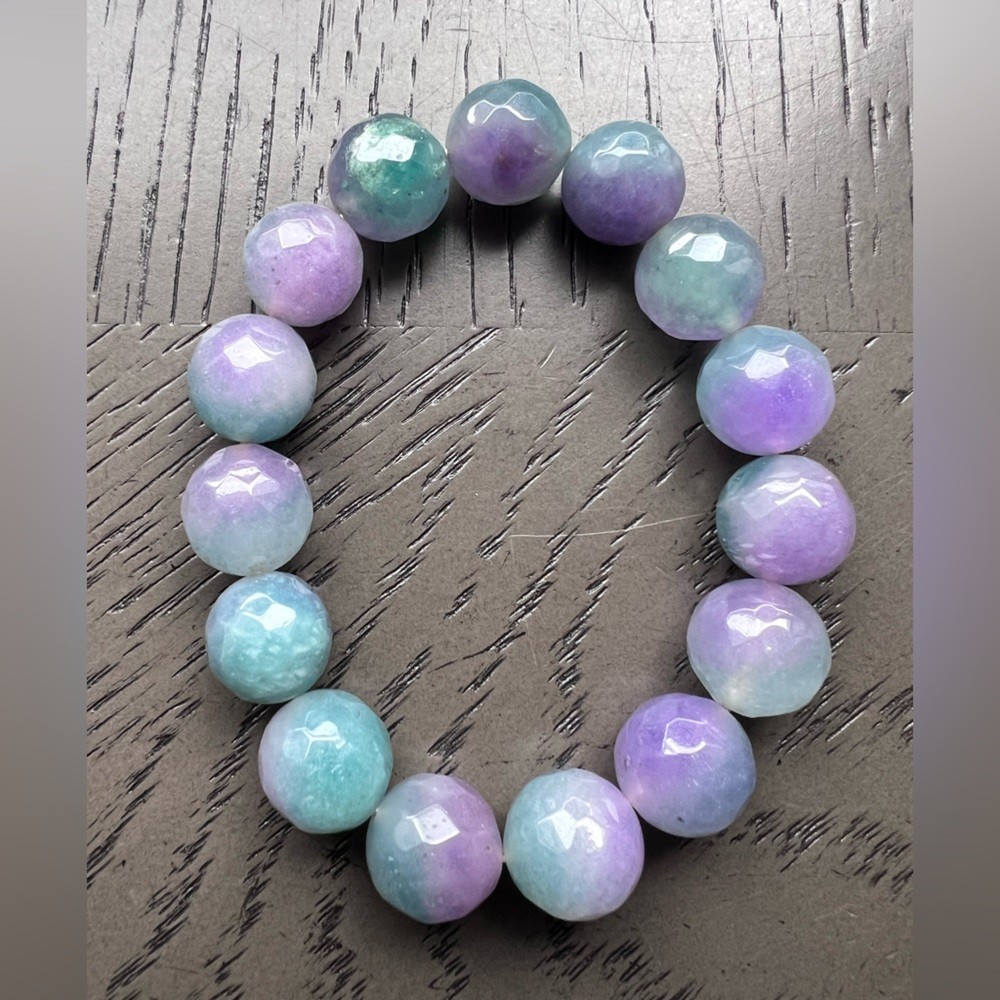 Faceted chalcedony bracelet 13mm 6.5’