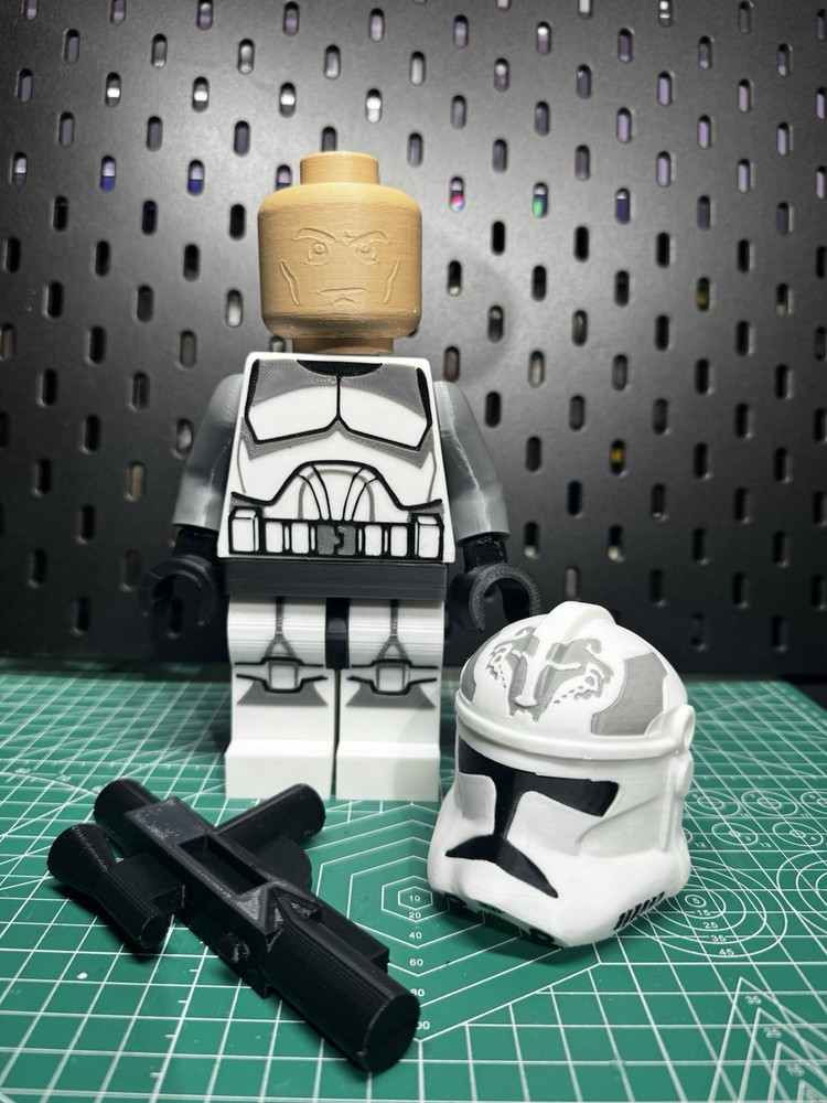 3D Printed - 9in - Star Wars LEGO INSPIRED CLONE TROOPER 104th Wolf Pack