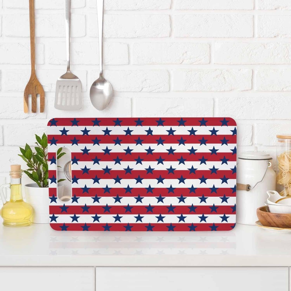 Star Cutting Board with Handles Red White Stripe Cutting Boards Plastic Safe ...