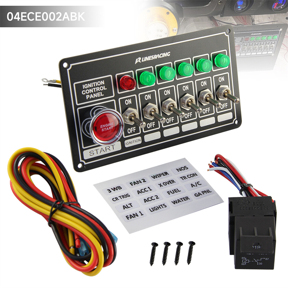 Racing Car Ignition 6 Ways Switch Panel with Led Light Engine Toggle Starter